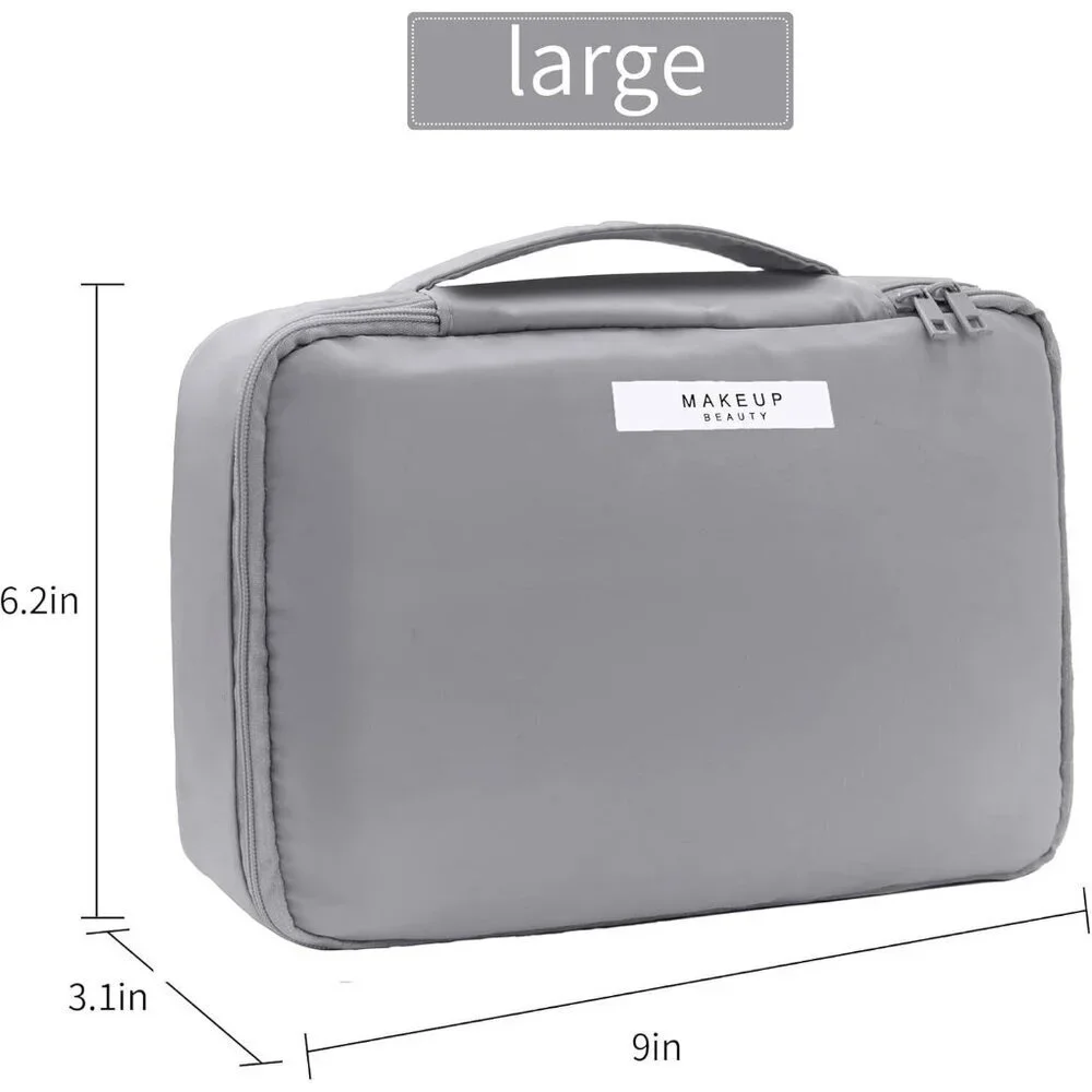 Women GreyTravel Makeup Bag Cosmetic Bag Makeup Bag Toiletry bag
